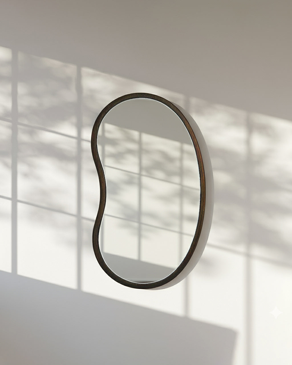 FLOWY MIRROR DARK OAK